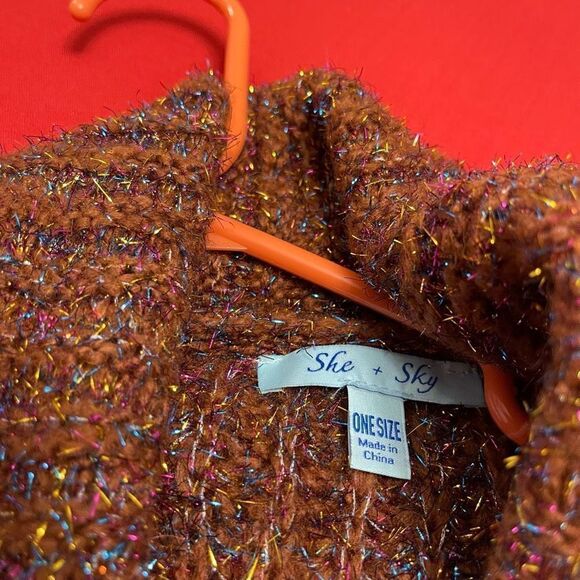 She + Sky Sparkly Confetti Cardigan One Size - Picture 2 of 7